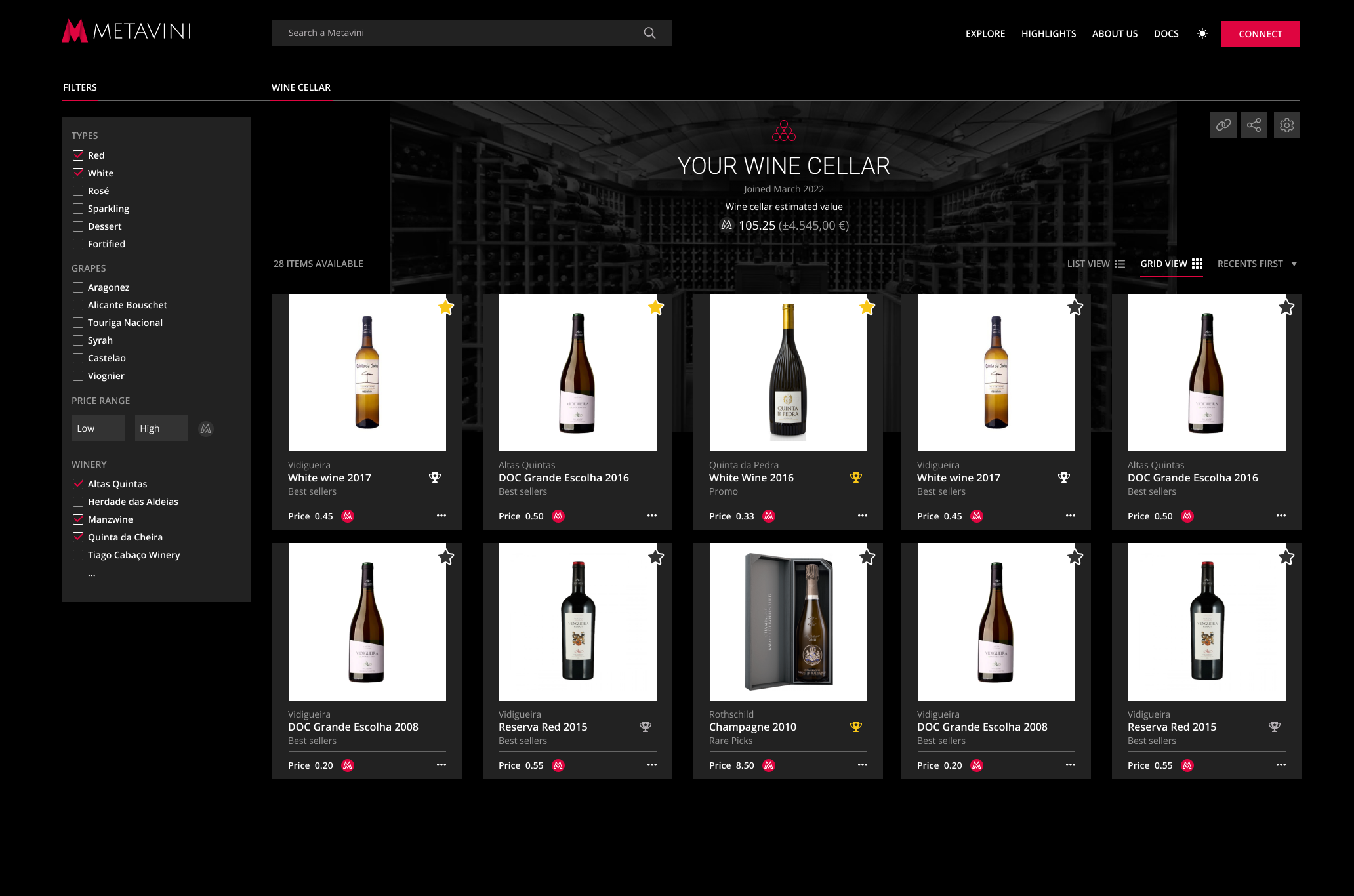 Metavini Digital Wine Cellar